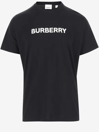 Burberry Cotton T-shirt With Logo In Black