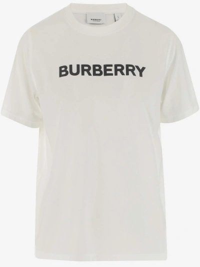 Burberry Cotton T-shirt With Logo In White