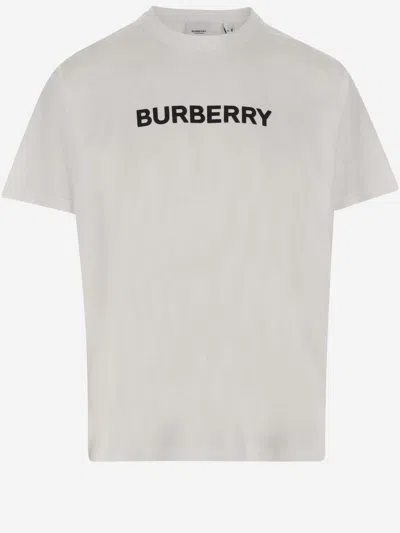 Burberry Cotton T-shirt With Logo In Neutral