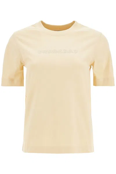 Burberry Tshirt With Paisley Logo In Neutral