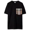 Burberry Short Sleeve Checked Crew Neck T-shirt With Chest Pocket