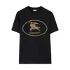 Burberry Mens Brand-print Crewneck Cotton-jersey T-shirt Black Xl In Black