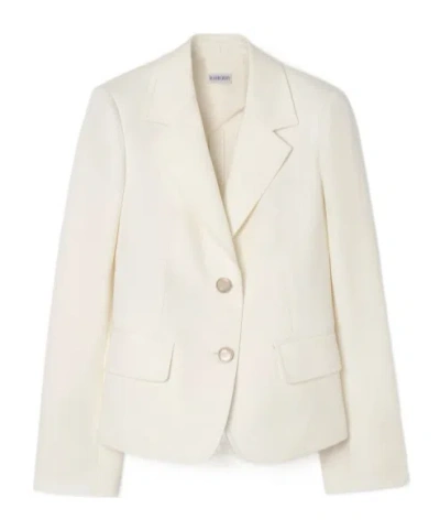 Burberry Cotton Tailored Jacket In White
