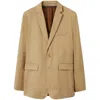 Burberry Cotton Tailored Jacket In Beige