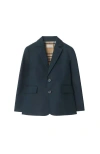 Burberry Cotton Tailored Jacket In Blue