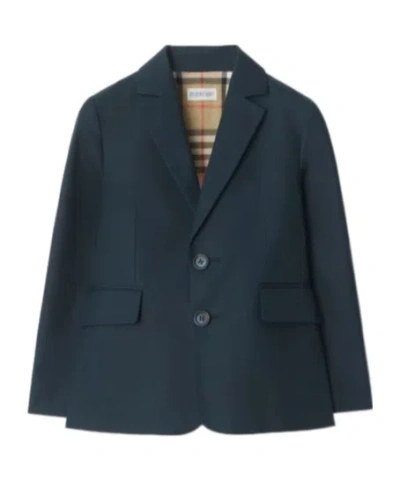 Burberry Kids' Cotton Tailored Jacket In Blue