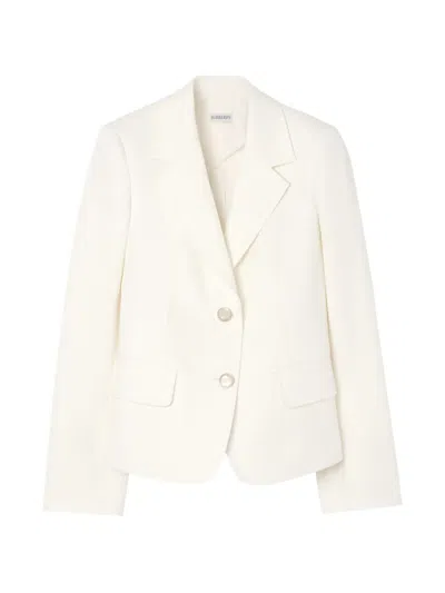 Burberry Cotton Tailored Jacket In Neutral