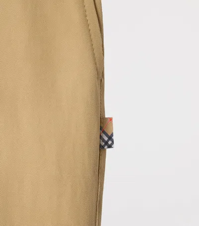 Burberry Cotton Tailored Trousers In Sand