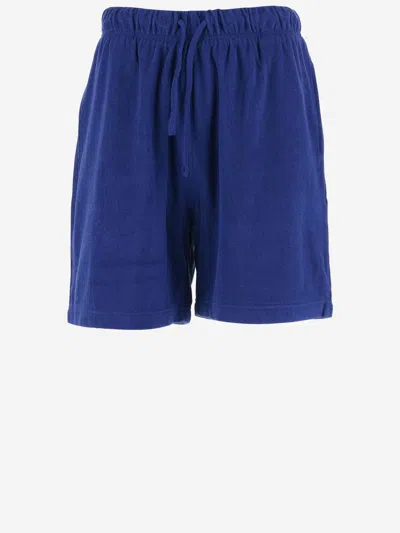 Burberry Cotton Terry Short Trousers In Blue