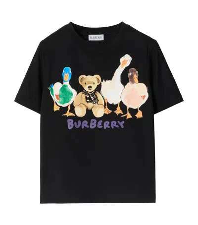 Burberry Kids' Cotton Thomas Bear And Friends T-shirt In Black