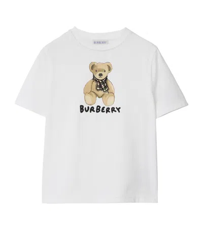 Burberry Kids' Cotton Thomas Bear T-shirt In White