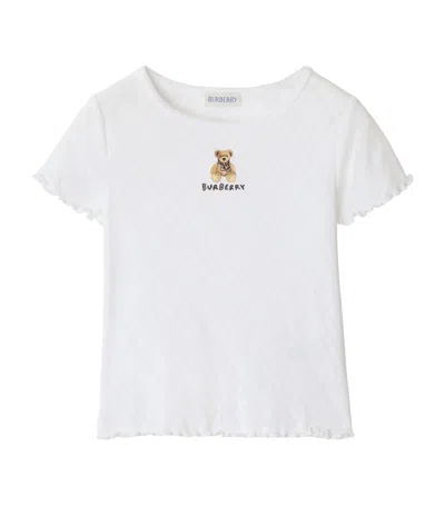 Burberry Kids' Cotton Thomas Bear T-shirt In White