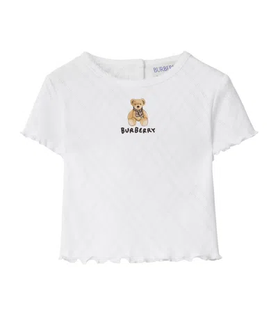 Burberry Kids' Cotton Thomas Bear T-shirt In White