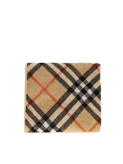 Burberry Cotton Towel Check In Sand Ip Check