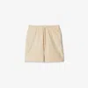 Burberry Relaxed-fit Cotton Shorts With Drawstring Waistband In Neutral