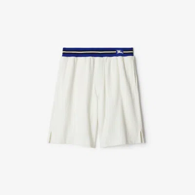 Burberry Cotton Towelling Shorts In Salt