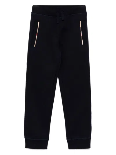 Burberry Kids' Cotton Track Pants In Blue