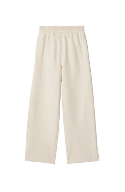 Burberry Logo-embroidered Cotton Track Pants In Neutral