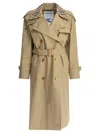 Burberry Double-breasted Trench Coat In Nude
