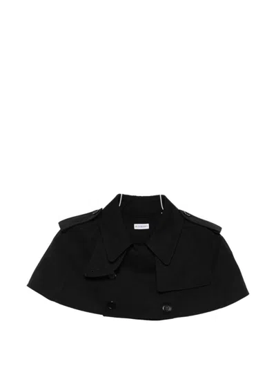 Burberry Gabardine Trench Capelet In Black