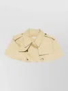 Burberry Collared Buttoned Cropped Jacket In Yellow