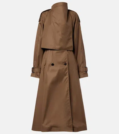 Burberry Cotton Trench Coat In Brown