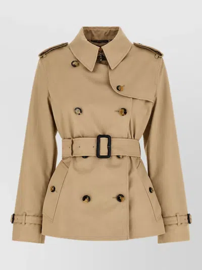 Burberry Cotton Trench Coat In Brown