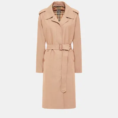 Pre-owned Burberry Cotton Trench Coat 8 In Beige