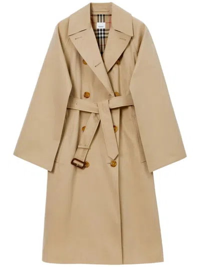 Burberry Cotton Trench Coat In Beige