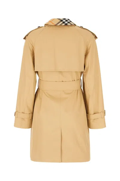 Burberry Cotton Trench Coat In Beige
