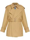 Burberry Giacca Trench In Gabardine In Beige