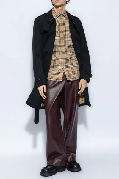 Burberry Cotton Trench Coat In Black