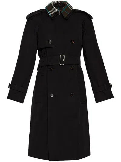 Burberry Detachable-collar Trench Coat In Black