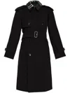 Burberry Detachable-collar Trench Coat In Black