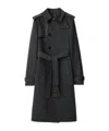 Burberry Long Trench Coat In Cotton And Nylon In Black