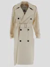Burberry Double-breasted Cotton Trenchcoat For Women In Calico
