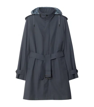 Burberry Cotton Trench Coat In Gray