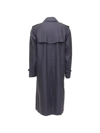 Pre-owned Burberry Cotton Trench Coat In Gray
