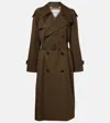 Burberry Belted Waist Double-breasted Jacket Epaulettes In Green