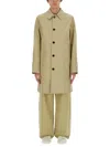 Burberry Cotton Trench Coat With Oversized Sleeves And In Multicolour