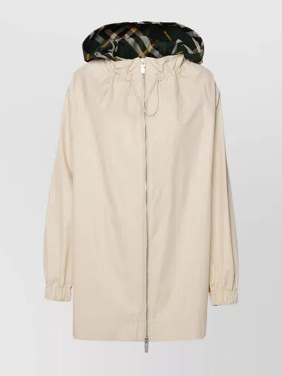 BURBERRY COTTON TRENCH COAT WITH ELASTICATED CUFFS AND HOOD