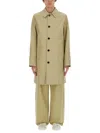 Burberry Cotton Trench Coat With Oversized Sleeves And In Neutrals