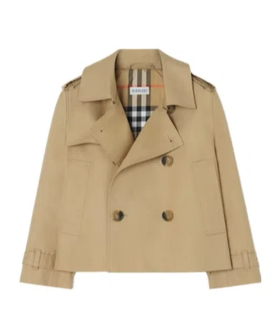 Burberry Cotton Trench Jacket In Brown