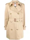 BURBERRY COTTON TRENCH JACKET IN BEIGE WITH VINTAGE CHECK LINING