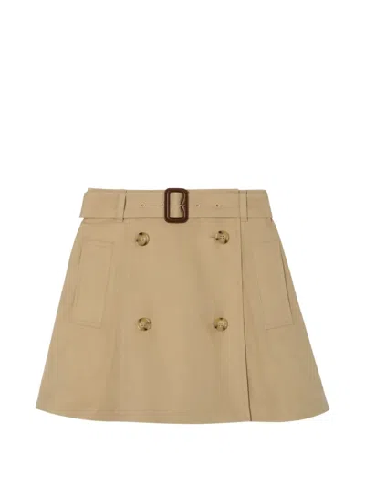 Burberry Kids' Cotton Trench Skirt In Nude