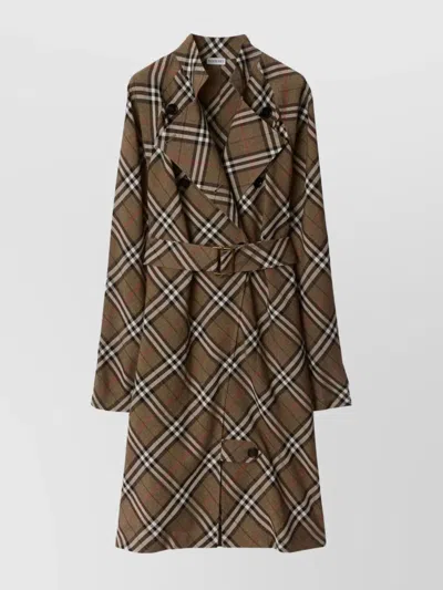 Burberry Cotton Trench With Adjustable Cuffs In Green