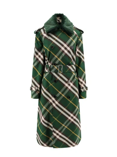 BURBERRY COTTON TRENCH WITH CHECK MOTIF