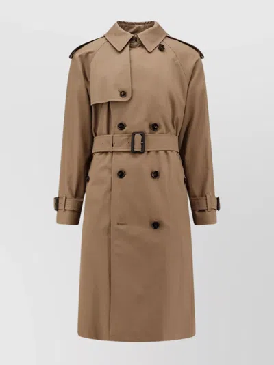 Burberry Cotton Trench With Removable Belt And Epaulettes