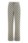 Burberry Cotton Pants Checked Pattern Trousers