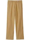 Burberry Straight-leg Cotton Trousers In Brown
